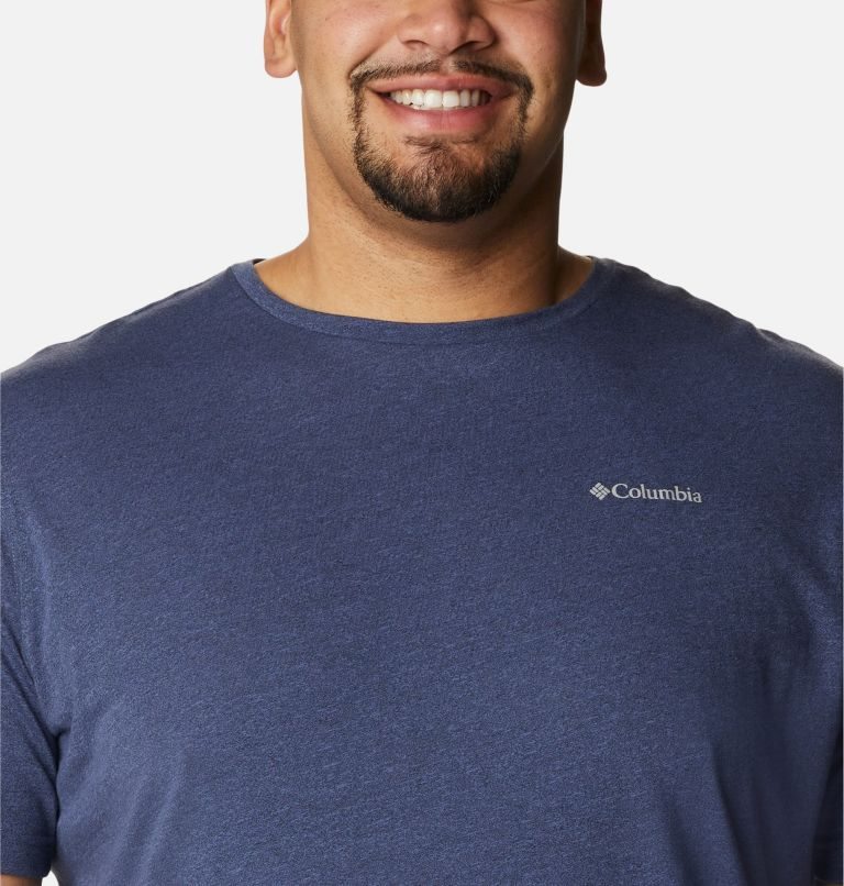 Men's Columbia Thistletown Hills Short Sleeve T Shirts Navy | Plus Size CA-U16A5